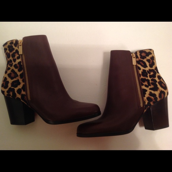 Michael Kors Silvy Brown and Leopard  Ankle Boots - Picture 4 of 8